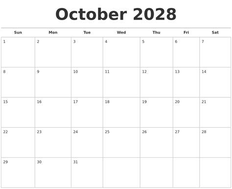 November 2028 Download Calendar