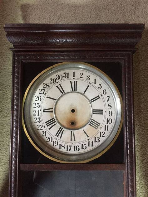 Antique 1939 Sessions Calendar Regulator Wall Clock Forestville