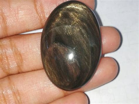 Golden Brown Obsidian Golden Brown Gemstone Cabochon Oval Etsy