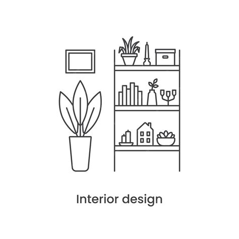 Premium Vector Interior Design Line Icon Concept Living Room Interior