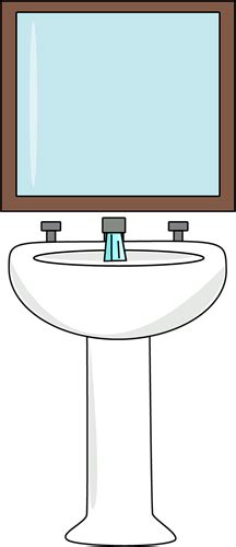 Bathroom Sink With Running Water And Mirror Clip Art Bathroom Sink