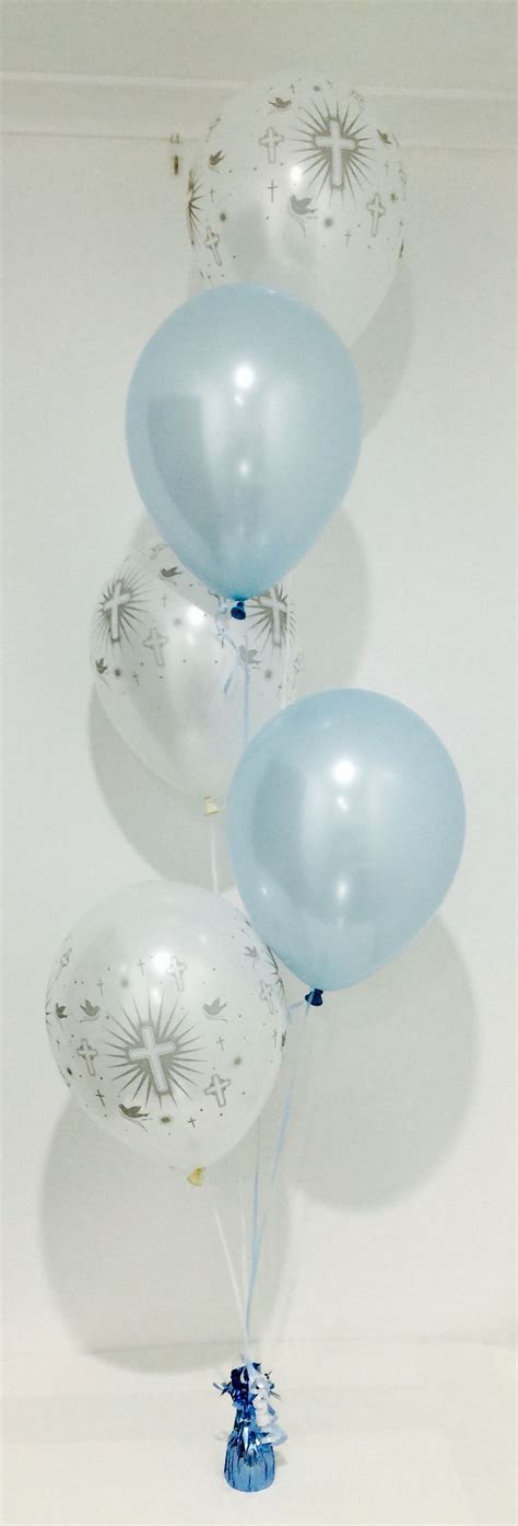 Helium Balloon Bouquet Christening Or Baptism Light Blue Balloons