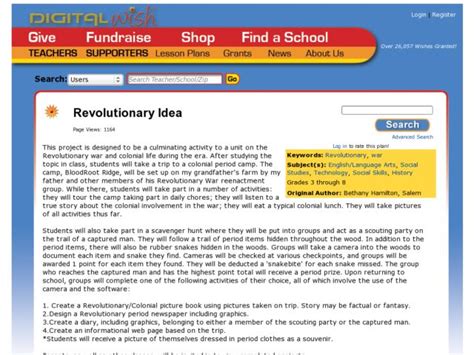 Revolutionary Idea Lesson Plan For 3rd 8th Grade Lesson Planet