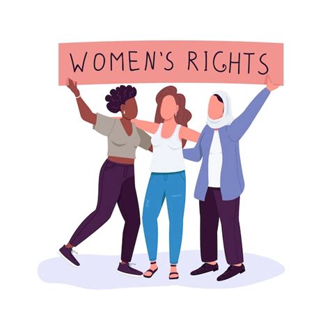 Derechos De Las Mujeres Personajes Sin Rostro De Color Plano Empoderamiento De Las Niñas Libre