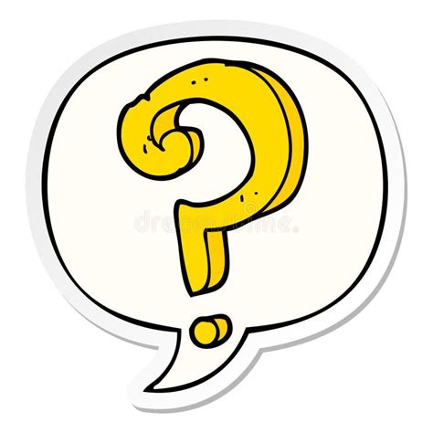 A Creative Cartoon Question Mark And Speech Bubble Sticker Stock Vector