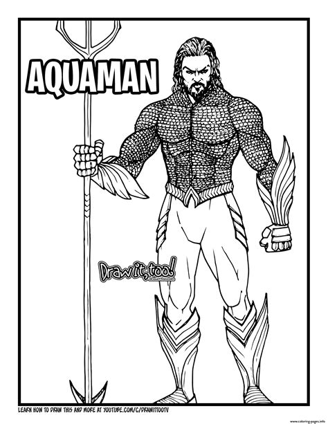 Aquaman Joseph Jason Namakaeha Momoa Coloring Page Printable
