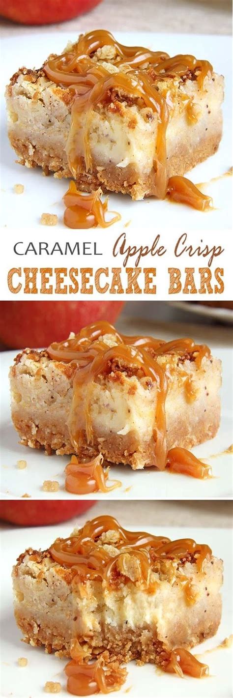 I love the combination of cooked apples with a chewy, sweet oatmeal topping. Caramel Apple Crisp Cheesecake Bars - Instant Pot Recipes