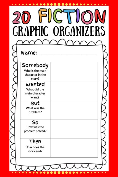 20 Fiction Graphic Organizers Graphic Organizers Elementary Literacy