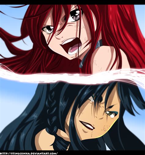 Fairy Tail 353 Erza And Minerva Talking Color By Stingcunha On