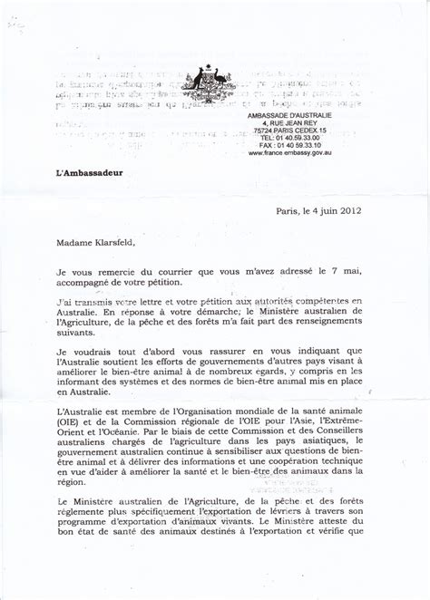 exemple de courrier adresse a un ambassadeur