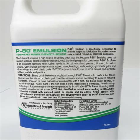 P 80 Emulsion Expired Rubber Lubricant For Assembly P80 4liter Container Gallon Ebay