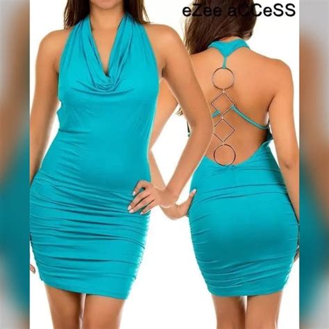 Boutique Dresses New Sexy Backless Halter Cowl Neck Mini Dress S