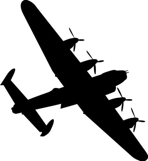 Clipart Lancaster Bomber Black Silhouette