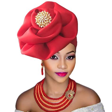 Buy 2018 Nigerian Gele Headtie With Beads Already Made