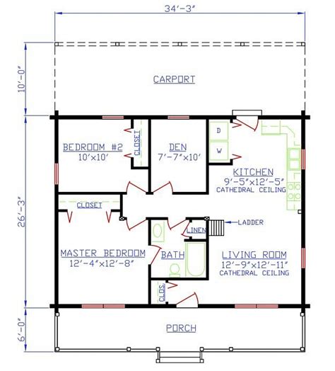 Check spelling or type a new query. Plan 154-00005 2 Bedroom 1 Bath Log Home Plan