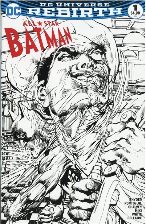 All Star Batman 1 Dc Universe Rebirth Black And White Variant Signed