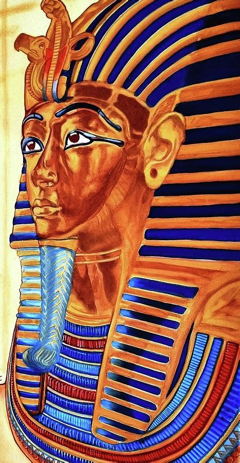 King Tutankhamun Mask Up Close Painting By Loraine Yaffe Pixels
