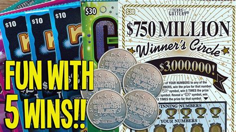 Fun With 5 Wins 💰 150tickets 2x 30 Winners Circle 🔴 Texas Lottery Scratch Offs Youtube