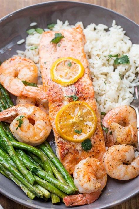 By gently baking salmon in a small amount of liquid, the fish how to cook salmon in the oven so that it's perfectly moist. Delicious one pan salmon recipe with shrimp and asparagus. Easy oven baked salmon recipe ...
