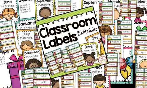 Editable Classroom Labels Brights Classroom Decor Classroom Labels