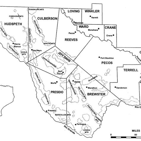 Schematic Map Of Trans Pecos Mountain Ranges With A At The