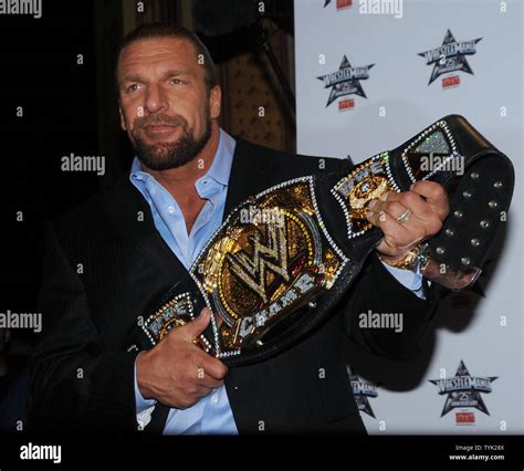 Wwe Champion Triple H Attends A Press Conference At New Yorks Hard