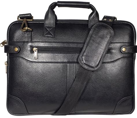 Men Plain Black Laptop Leather Bag Coastal Belt Id 23302788962