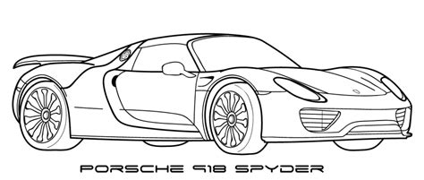 Porsche 918 Spyder Para Colorear Imprimir E Dibujar Coloringonlycom
