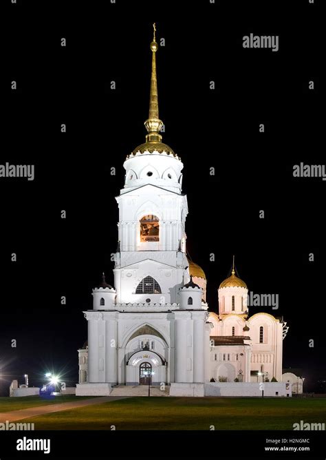 Orthodox Cathedral Night Ancient Assumption Cathedral In Vladimir One
