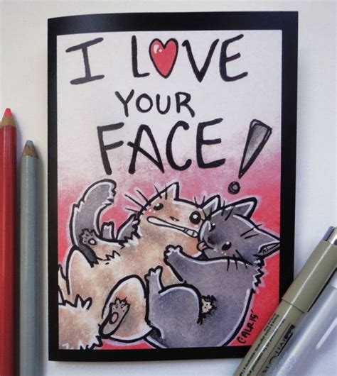 I Love Your Face Greeting Card 4 X 55 Classic Fold Card Valentines
