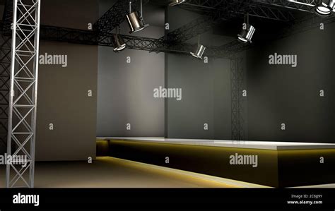 Empty Fashion Runway Podium Stage Interior Realistic Background 3d