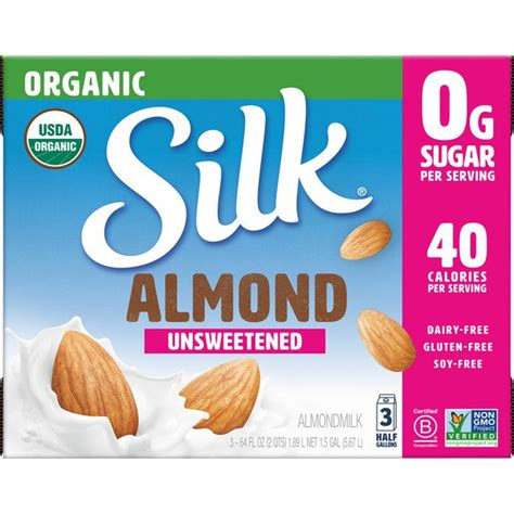 Silk Organic Unsweetened Almond Milk Costco Food Database