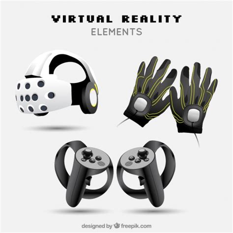 Si te gustan los juegos virtuales, prueba nuestra sección juegos virtual. Elementos de realidad virtual en estilo realista | Descargar Vectores gratis