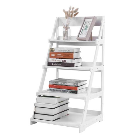 Buy Zerone Four Tier Ladder Shelf White Ladder Shelving Unit 4 Tier