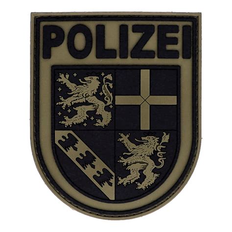 Rubberpatch Polizei Saarland Steingrauoliv 500