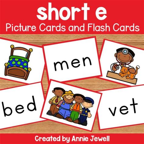 Short Vowel Flash Cards And Picture Cards Short E Made By Teachers