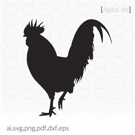 Rooster Silhouette Svg File For Cricut And Cutting Machines Etsy