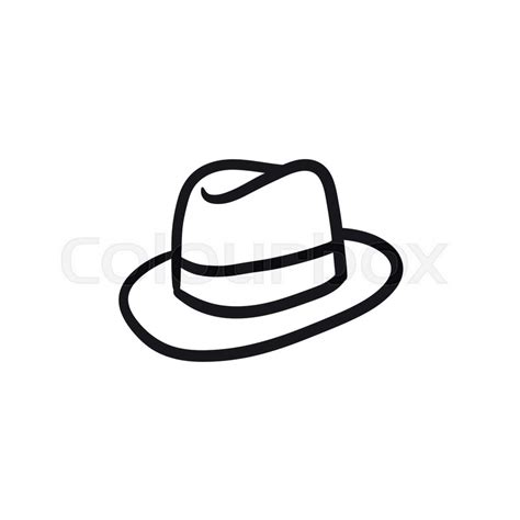 Fedora Hat Sketch Icon For Web Mobile Stock Vector Colourbox