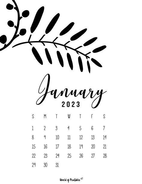 Free Printable Pocket Calendar 2023 January Calendar