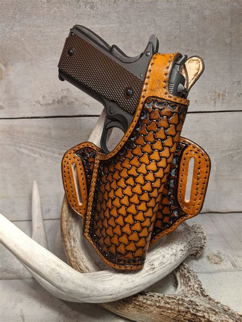 Handmade 1911 Leather Holster With Thumb Strap New Design