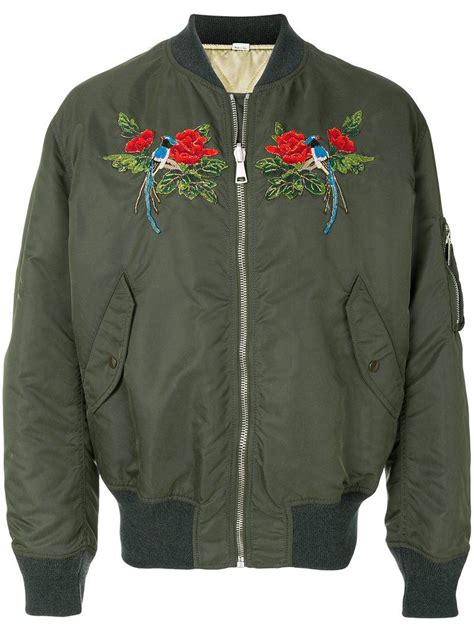 Gucci Beaded Bomber Jacket In Green For Men Lyst