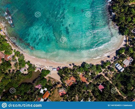 Hiriketiya Beach In Sri Lanka Aerial View Stock Image Image Of