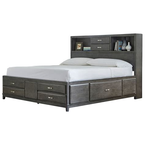 Benchcraft Caitbrook King Captains Bed With Bookcase Headboard