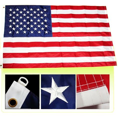 Stripes Printed Stars Brass Grommet 3x 5 Ft American Flag Usa Us Us