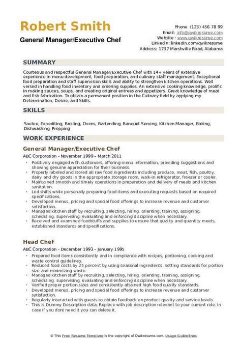 10 Chef Resume Examples Samples Images Ex Resume