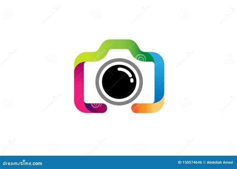 Creative Colorful Camera Line Logo Design Symbol Vector Illustration