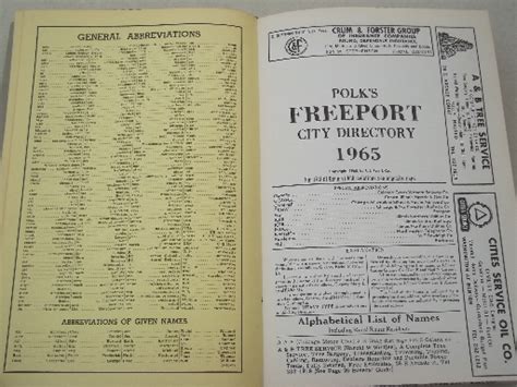 Freeport Illinois Phone Book Business Directory 1965 Vintage Advertising