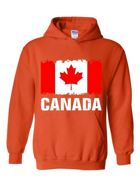 Iwpf Unisex Canada Flag Canadian Hoodie Sweatshirt