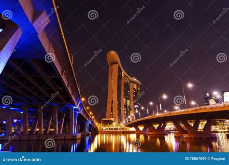 Incredible Bridges In Singapore Stock Image Image Of Buildings