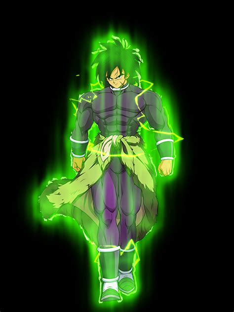 Download Base Broly With Green Aura Wallpaper